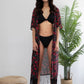 Women's Floral Chiffon Kimono: Open Front Swimsuit Cover-Up