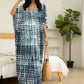 Plus Size Stripe Print V-Neck Beach Kaftan Cover-Up
