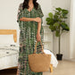 Plus Size Stripe Print V-Neck Beach Kaftan Cover-Up