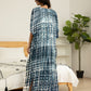 Plus Size Stripe Print V-Neck Beach Kaftan Cover-Up