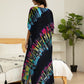 Plus Size Stripe Print V-Neck Beach Kaftan Cover-Up