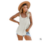 Cyenaly Women's Sleeveless Knit Tank Top Loose Fit Spaghetti Strap Camisole Summer Basic Tee