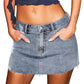 Cyenal Trendy Low Rise Jean Skirt for Women, Ripped Denim Mini Skirts, Chic Summer Loungewear and Daily Outfit Essential