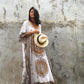 Print Plus Size V-Neck Kaftan Swimsuit Cover Up for Women