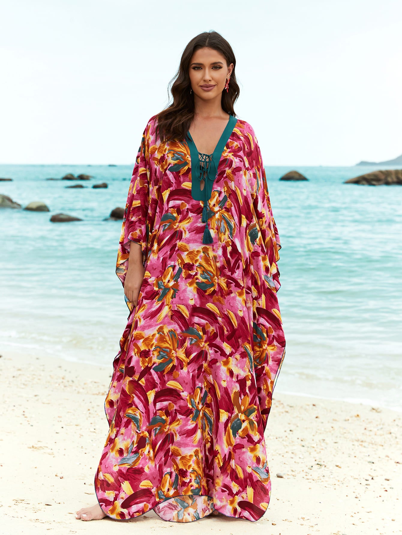 Plus Size Dresses For Women Eddoyee Embroidered Long Kaftan