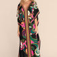 V-Neck Print Beach Caftan for Women with Side Split