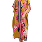 V-Neck Print Beach Caftan for Women with Side Split
