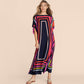 Colorful Line Print Swimsuit Cover Up for Women