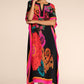 V-Neck Print Beach Caftan for Women with Side Split
