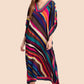 V-Neck Print Beach Caftan for Women with Side Split