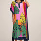V-Neck Print Beach Caftan for Women with Side Split