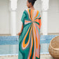Print Long Kaftan Dress - Women's Beach Loungewear