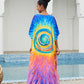Print Long Kaftan Dress - Women's Beach Loungewear