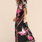 V-Neck Print Beach Caftan for Women with Side Split