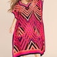 V-Neck Print Beach Caftan for Women with Side Split