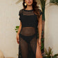 Short Sleeve Crochet Swimsuit Cover-Up for Women
