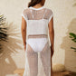 Short Sleeve Crochet Swimsuit Cover-Up for Women
