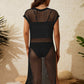 Short Sleeve Crochet Swimsuit Cover-Up for Women