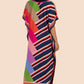 V-Neck Print Beach Caftan for Women with Side Split