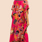 V-Neck Print Beach Caftan for Women with Side Split