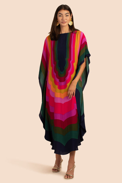 V-Neck Printed Kaftan: Swimsuit Cover Up & Lounge Dress