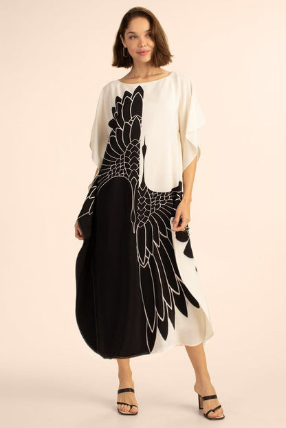 V-Neck Printed Kaftan: Swimsuit Cover Up & Lounge Dress