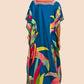 V-Neck Print Beach Caftan for Women with Side Split