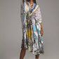 V-Neck Floral Beach Kaftan Dress: Swimsuit Cover Up