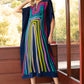 V-Neck Print Beach Caftan for Women with Side Split