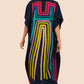 V-Neck Print Beach Caftan for Women with Side Split
