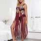 Sexy Side Split V-Neck Beach Caftan Cover-Up Dress