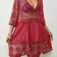 Women's V-Neck Lace Bikini Beach Dress Cover Up