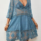 Women's V-Neck Lace Bikini Beach Dress Cover Up