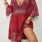 Women's V-Neck Lace Bikini Beach Dress Cover Up