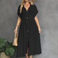 Casual Button-Down Beach Kimono for Women: Drawstring Waist
