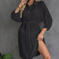 Women's V-Neck Long Sleeve Beachwear Cover Up with Drawstring