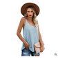 Cyenaly Women's Sleeveless Knit Tank Top Loose Fit Spaghetti Strap Camisole Summer Basic Tee