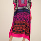 V-Neck Print Beach Caftan for Women with Side Split