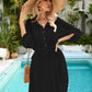 Women's Long Sleeve Beach Shirt Dress Swimsuit Coverup