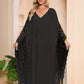 Women's V-Neck Batwing Sleeve Kaftan Beach Cover Up