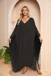 Women's V-Neck Batwing Sleeve Kaftan Beach Cover Up