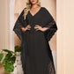 Women's V-Neck Batwing Sleeve Kaftan Beach Cover Up