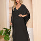 Women's V-Neck Batwing Sleeve Kaftan Beach Cover Up