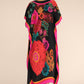 V-Neck Print Beach Caftan for Women with Side Split