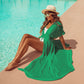 Short Sleeve Lace-Up Kimono Cardigans Women's Beach Cover Up
