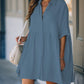 Women's Navy Button-Down Beach Cover-Up