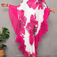 Women's Chiffon Print Caftan Beach Cover-Up, Plus Size