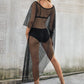 Sexy Black Sheer Bikini Cover Up Women's Resort Wear