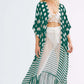 Stripe Print Kimono: Women's Long Sleeve Beach Cover Up