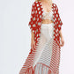 Stripe Print Kimono: Women's Long Sleeve Beach Cover Up